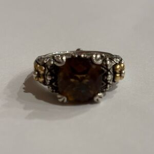 Barbara Bixby Elegant Silver and Gold Floral Ring